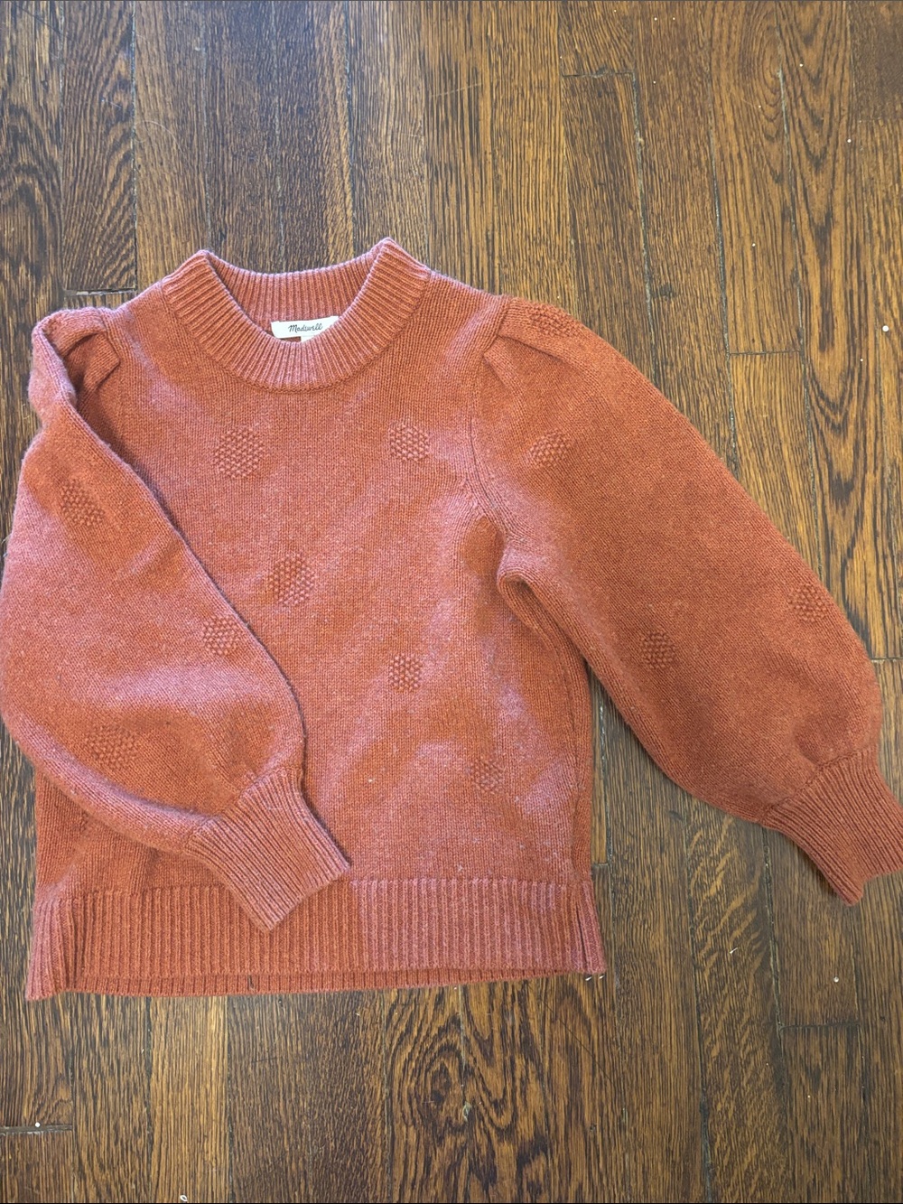 Madewell orange Puff-Sleeve Knit Sweater
